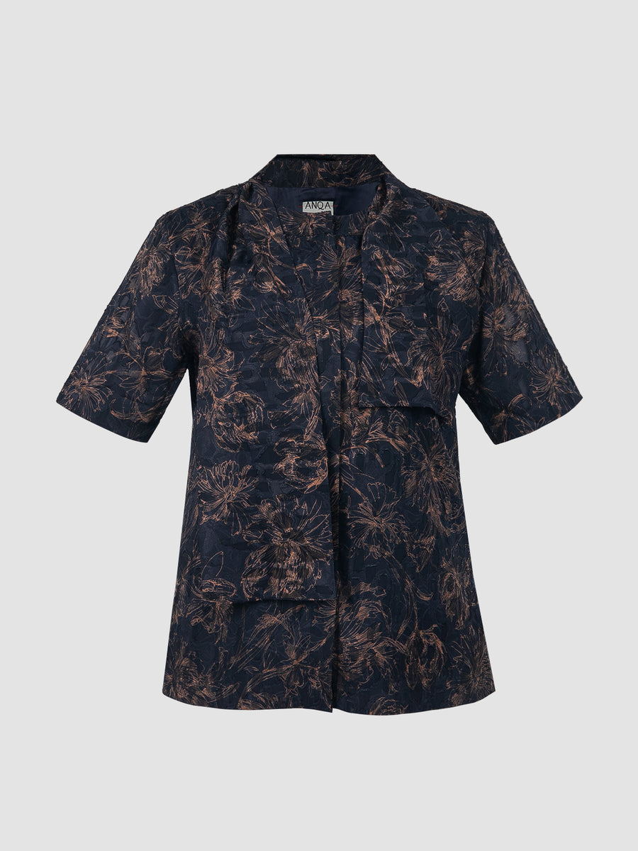 CLEMENCIA BLOUSE FLOWER - NAVY