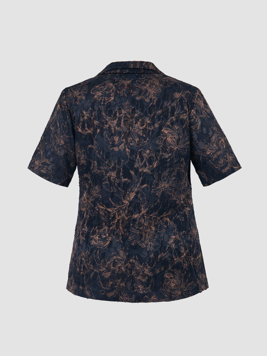 CLEMENCIA BLOUSE FLOWER - NAVY