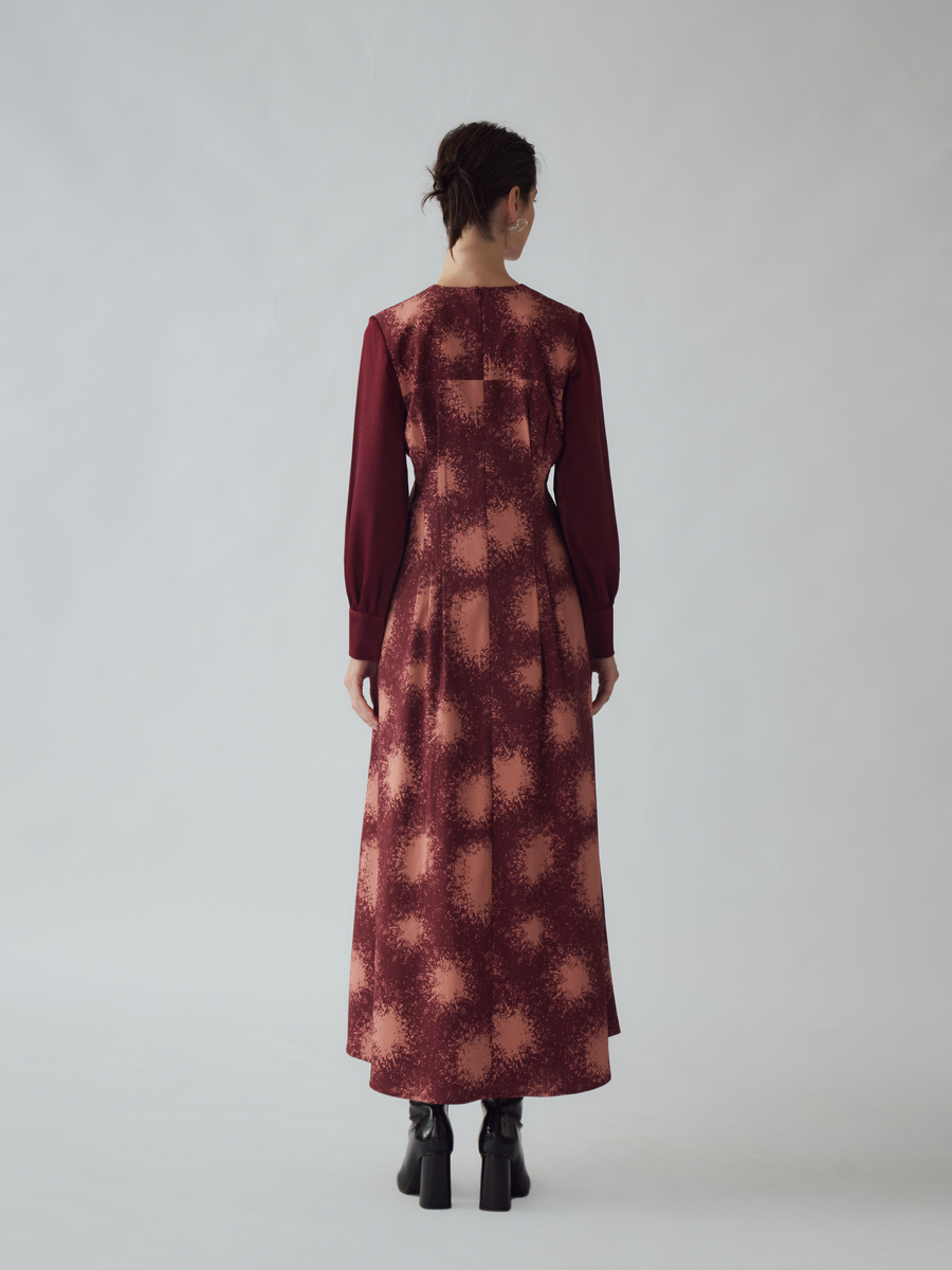 TRITI DRESS SUN BURST BURGUNDY